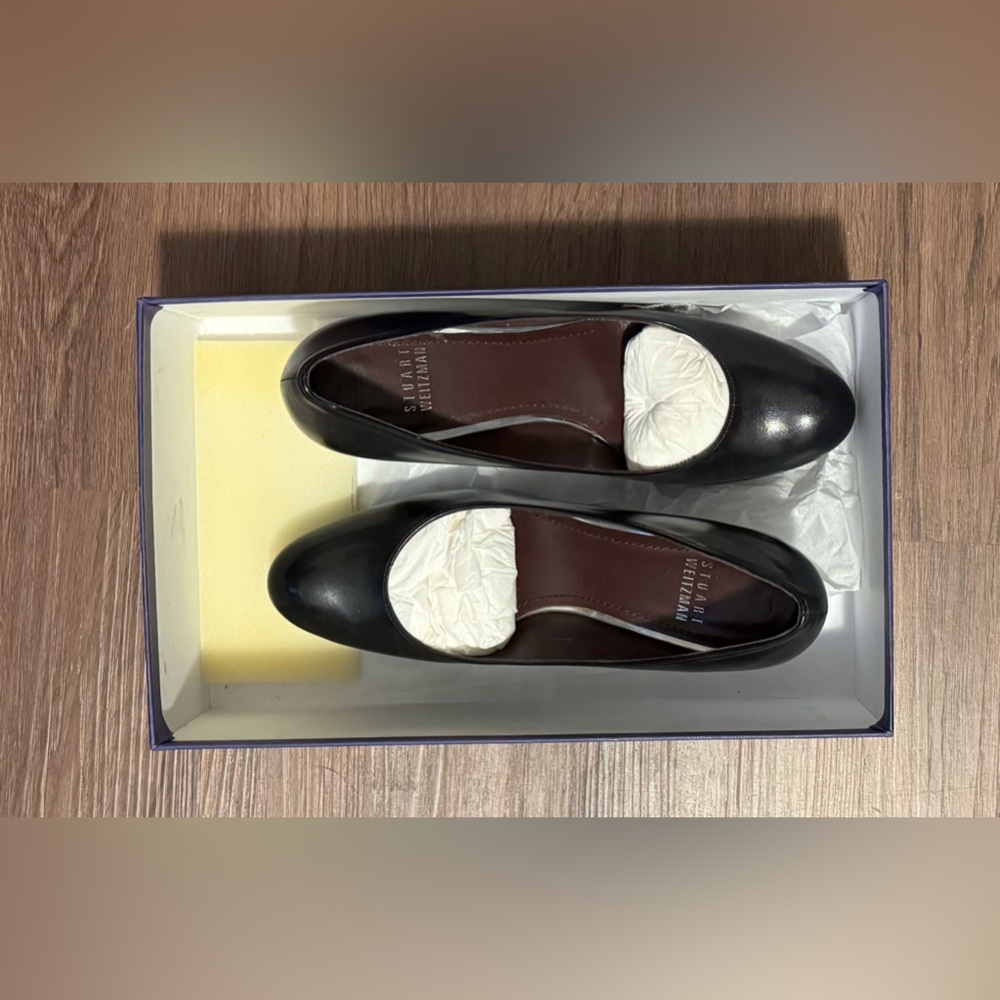 **NWT** Stuart Weitzman “BLOG” Black Leather Size 6 Narrow